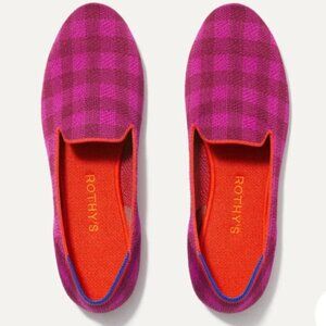 Rothy's Loafers in "Cherry Gingham," pink and red, EUC, size 8